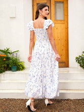 1pc Ditsy Floral Ruffle Hem Dress For Summer Vacation